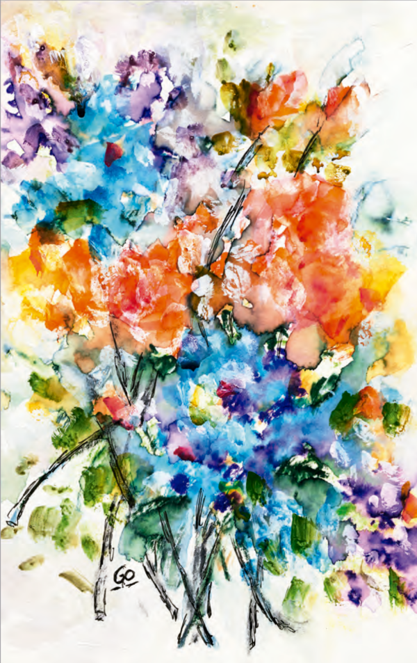 B701 - Flores em Aquarela