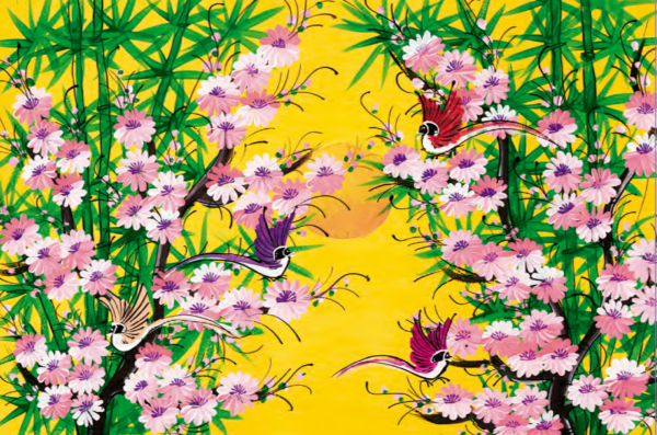 B704 - Pássaros e Flores